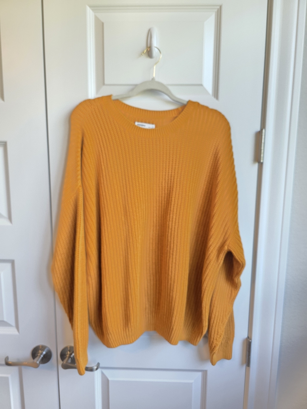 Sonoma Mustard Ribbed Crewneck Sweater